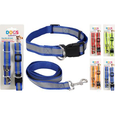 Hondenhalsband met riem 4ass