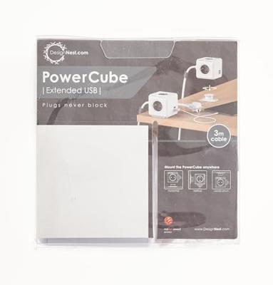 Allocacoc 1407/DEEUPC Stekkerdoos | PowerCube Extended | 2x USB-A poorten | 4 Sockets | Wit/Grijs| 3 meter - thumbnail