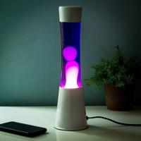 Lavalamp wit met paarse vloeistof en witte lava - thumbnail