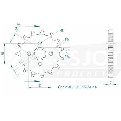 ESJOT Sprocket 428 15z standard