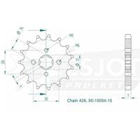 ESJOT Sprocket 428 15z standard - thumbnail