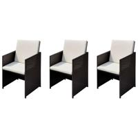 Tuinstoelen 3 pcs Bruin 56 x 52 x 87 cm Poly riet - thumbnail