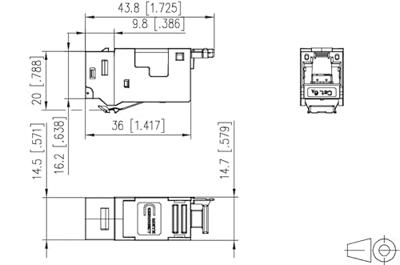 Metz Connect 130910KI RJ45-inbouwmodule Keystone CAT 6A 1 stuk(s) Metz Connect 130910KI RJ45-inbouwmodule Keystone CAT 6A 1 stuk(s)