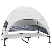 VidaXL Verhoogd hondenbed zilvergrijs 127 x 81 x 108 cm stof en staal - thumbnail