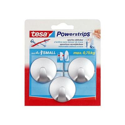 tesa POWERSTRIPS® Zelfklevende haak Small Rond Chroom (mat) Inhoud: 3 stuk(s) tesa POWERSTRIPS® Zelfklevende haak Small Rond Chroom (mat) Inhoud: 3 stuk(s)