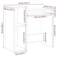 Bureau met schappen 84x40x78 cm bewerkt hout oud houtkleurig - thumbnail