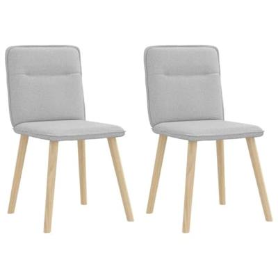 Eetkamerstoelen 2 st stof wolk grijs