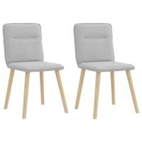 Eetkamerstoelen 2 st stof wolk grijs - thumbnail