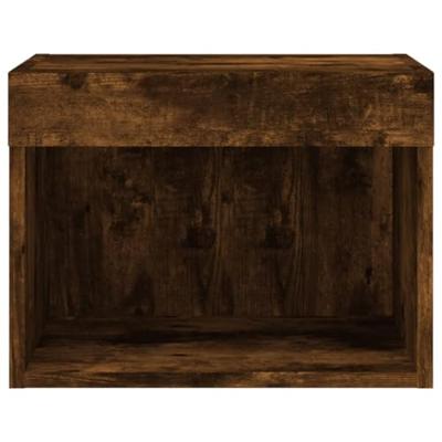 Nachtkastje met LED's wandgemonteerd gerookt eikenkleurig Nachtkastje met LED's wandgemonteerd gerookt eikenkleurig