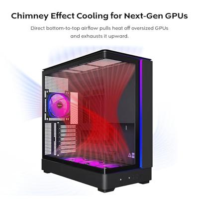 Montech king 45 pro midi tower behuizing (zwart | 2x usb-a | 1x usb-c | rgb | window)