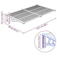 Deurluifel 152,5x90 cm polycarbonaat grijs en transparant - thumbnail