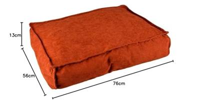 Kussen rechthoekig velvet copper rood M - 76x56x13