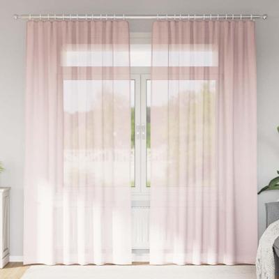 Gordijnen voile met lussen 2 st 140x245 cm lichtroze Gordijnen voile met lussen 2 st 140x245 cm lichtroze