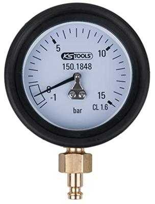 KS Tools 150.1848 Manometer 1,0 - 15,0 bar incl. Aansluitnippel en beschermkap