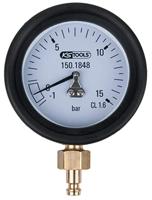 KS Tools 150.1848 Manometer 1,0 - 15,0 bar incl. Aansluitnippel en beschermkap - thumbnail