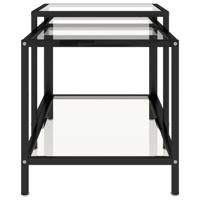 2-delige Salontafelset gehard glas transparant - thumbnail