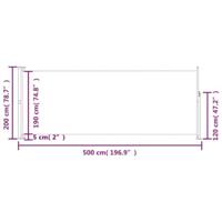 VidaXL Tuinscherm uittrekbaar 200x500 cm grijs - thumbnail