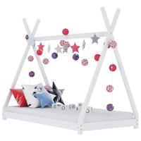 VidaXL Kinderbedframe massief grenenhout wit 70x140 cm - thumbnail