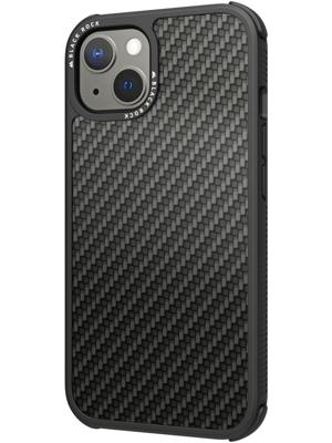 Black Rock Cover Robust Real Carbon Voor Apple IPhone 13 Zwart