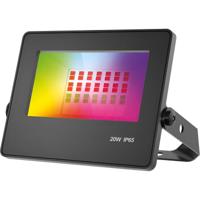 LED Breedstraler RGB met Afstandsbediening - Brinton Zentor - Dimbaar - 20 Watt - Aanpasbare Lichtkleur RGB - Waterdicht IP65 - Zwart - thumbnail