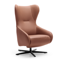 Relaxstoel A-101 Bruin Leer - thumbnail