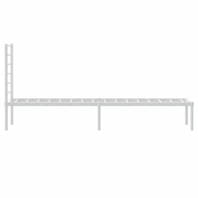 Bedframe met hoofdbord metaal wit 90x200 cm