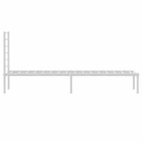 Bedframe met hoofdbord metaal wit 90x200 cm - thumbnail