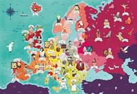 Clementoni legpuzzel Exploring Maps: Beroemdheden 250 stukjes - thumbnail
