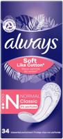 Always Soft Like Cotton inlegkruisje Normal Classic, pak van 34 stuks - thumbnail