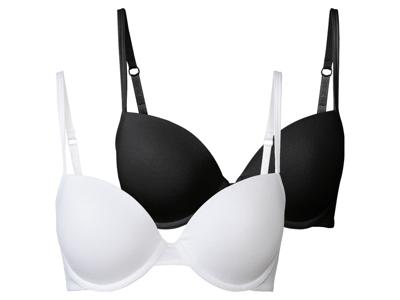 esmara 2 dames beugel BH's (75B, Zwart/wit) esmara 2 dames beugel BH's (75B, Zwart/wit)