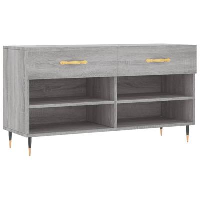 VidaXL Schoenenbank 102x35x55 cm bewerkt hout grijs sonoma eikenkleur