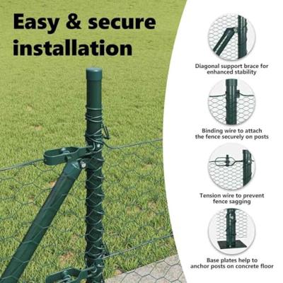 VidaXL Afrasteringspaal groen 10 x 0,4 m (36 mm gaas) staal en pvc
