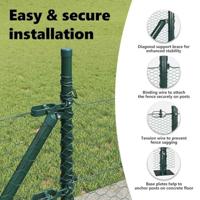 VidaXL Afrasteringspaal groen 10 x 0,4 m (36 mm gaas) staal en pvc - thumbnail