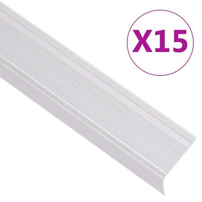 VidaXL Trapneuzen l-vormig 15 st 90 cm aluminium zilverkleurig
