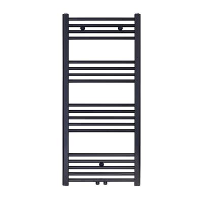 Designradiator BWS Nile Gobi 120x50cm Geborsteld Mat Zwart midden/zij-aansluiting
