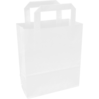 Tas | Papier | platte handgreep | 18x 8x22cm | draagtas | wit | 250 stuks - thumbnail