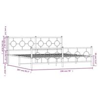 Bedframe met hoofd- en voeteneinde metaal zwart 193x203 cm - thumbnail