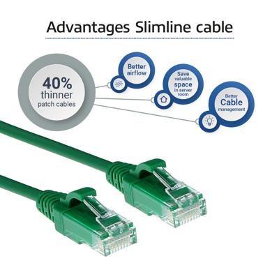ACT DC9707 LSZH U/UTP CAT6 Datacenter Slimline Patchkabel Snagless | RJ45 Connectoren | Groen | 7 meter
