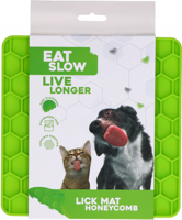 Eat Slow Live Longer Lick Mat Honeycomb Groen - thumbnail