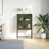 Hoge kast 68x39x107 cm staal olijfgroen - thumbnail