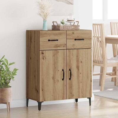 Dressoir artisanaal eikenkleurig 34 x 69,5 x 90 cm Bewerkt hout