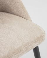 Kave Home Eetkamerstoel 'Mael' Chenille, kleur Beige - thumbnail