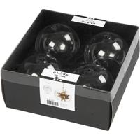 Creativ Company Belvormig glas zonder voet, d 8 cm, gatgrootte 5 cm, transparant, 4 stuk/ 1 doos - thumbnail