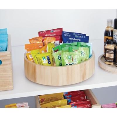 iDesign - Lazy Susan Draaiplateau met Vakken, 30.5 cm, Paulownia Hout,