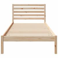 Bedframe met hoofdeinde Bruin 80 x 220 cm Massief grenenhout - thumbnail
