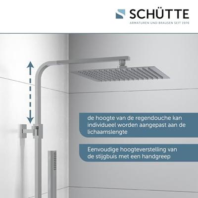 Schutte SUMBA hoofddouche set met thermostatische mengkraan | chroom
 - 60049 60049