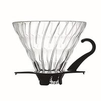 Hario V60 dripper - glas met zwarte houder, nieuw type - maat 02 (VDGR-02-B) - thumbnail