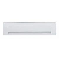 Briefplaat met klep/regenrand chroom - thumbnail
