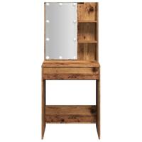 Kaptafel met LED-verlichting 60x40x140 cm oud houtkleurig - thumbnail