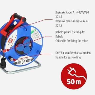 Brennenstuhl Garant IP44 kabelhaspel 50m AT-N05V3V3-F 3G1,5 - 1208590 - thumbnail